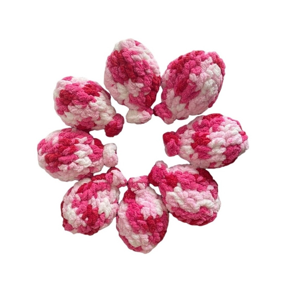 Reusable Crochet Water Balloons Handmade Latex Free Pink White Set of 8
